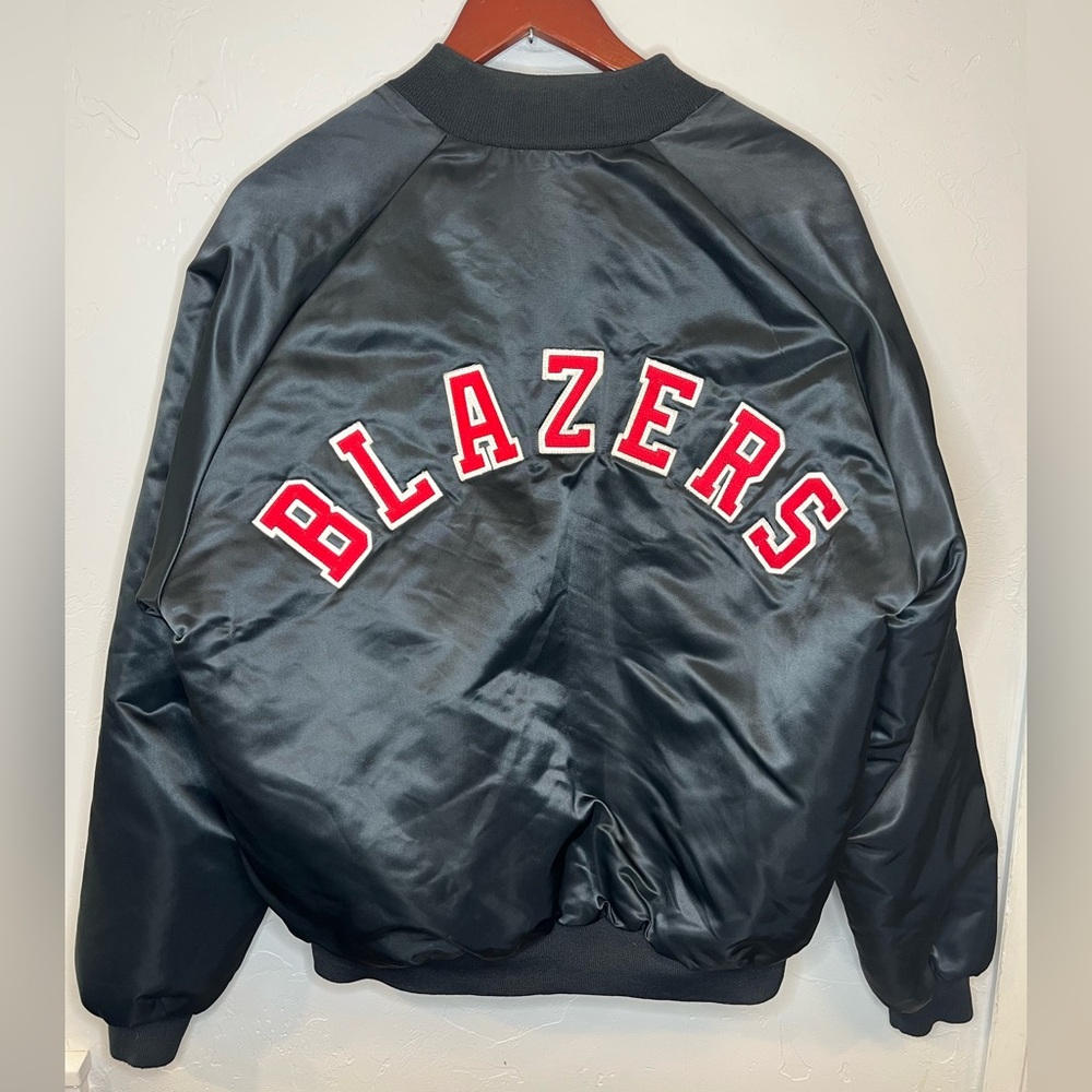 Vintage‎ 90s Chalk Line Portland Trail Blazers Black Bomber Jacket Men's Large
